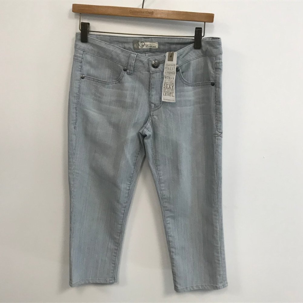 NWOT Level 99 Pinstripe Manchester Cropped Jeans